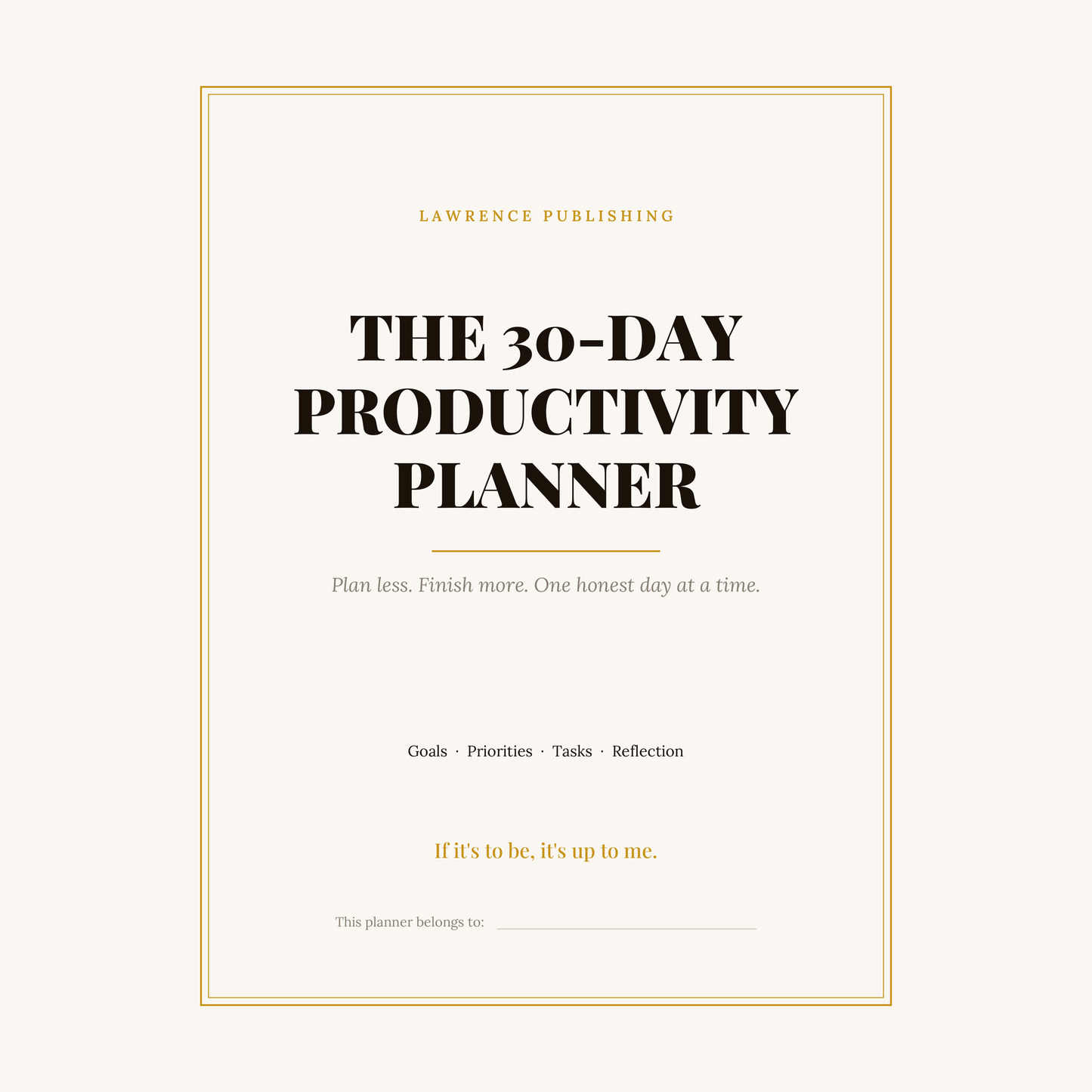 The 30-Day Productivity Planner — Printable PDF