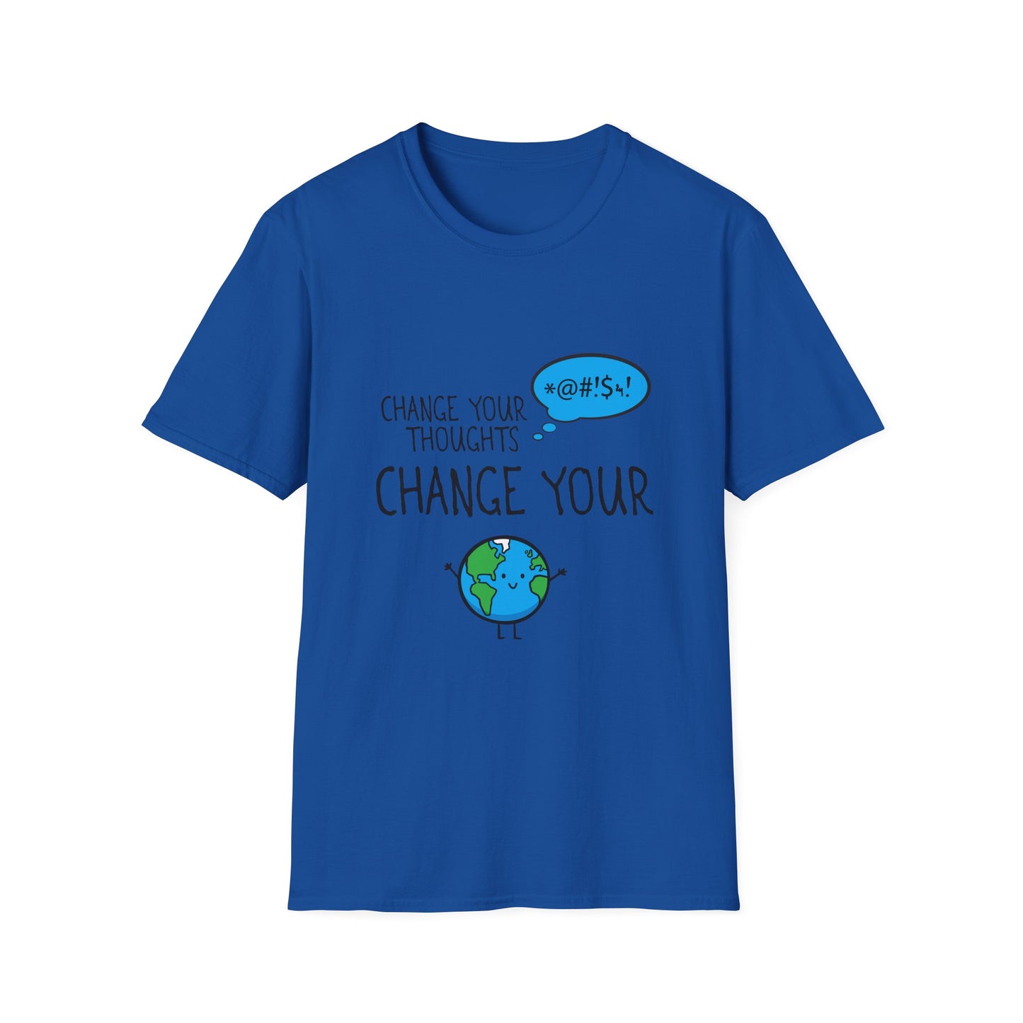 Change Your Thoughts Change Your World T‑Shirt — Positive Mindset Earth Graphic Tee