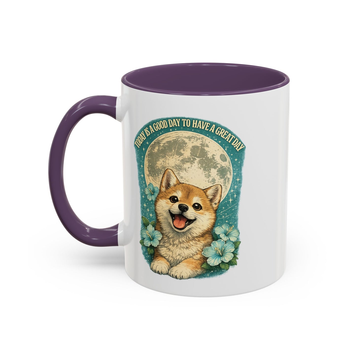 Cute Corgi Coffee Mug — "Today is a Good Day to Have a Great Day" Accent Mug