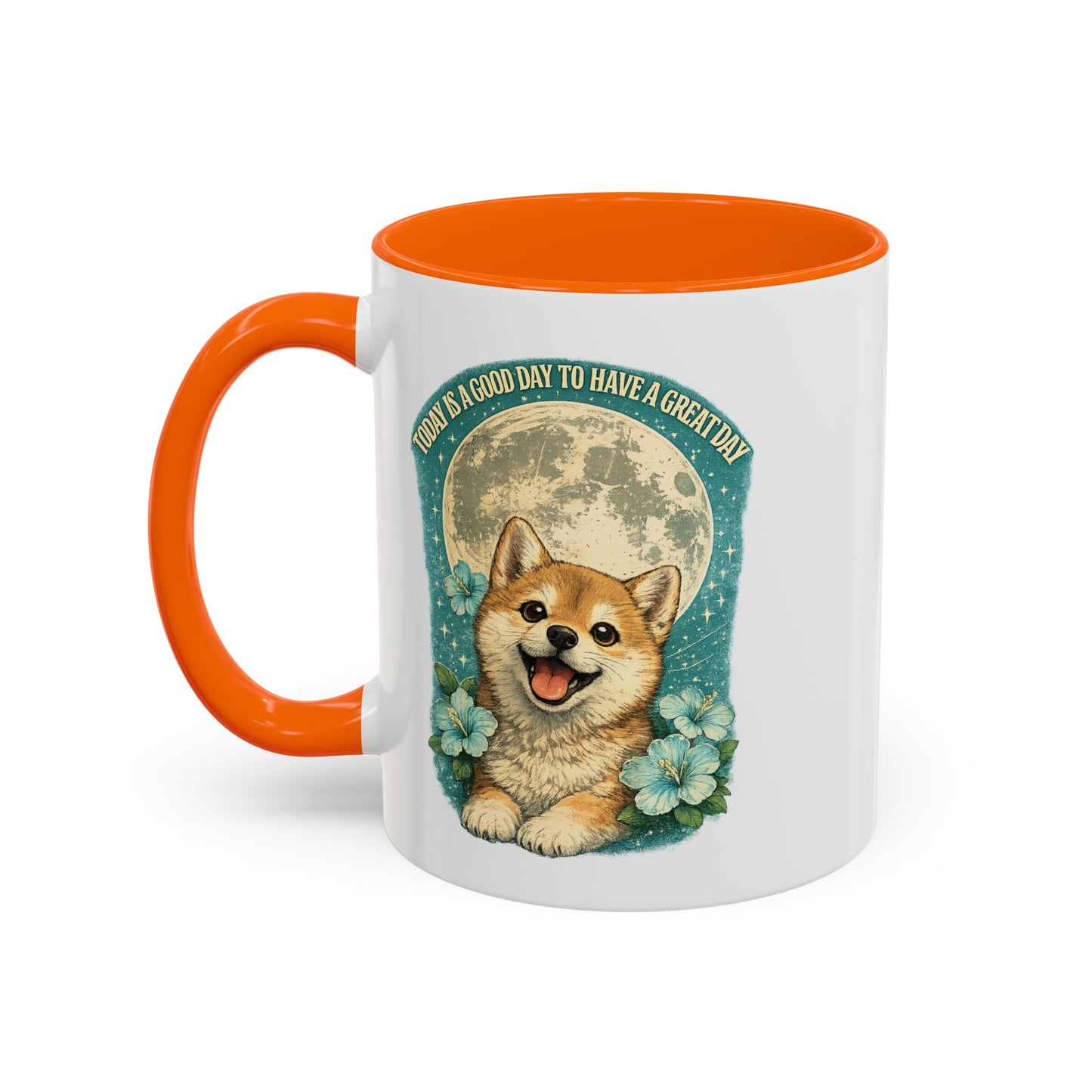 Cute Corgi Coffee Mug — "Today is a Good Day to Have a Great Day" Accent Mug