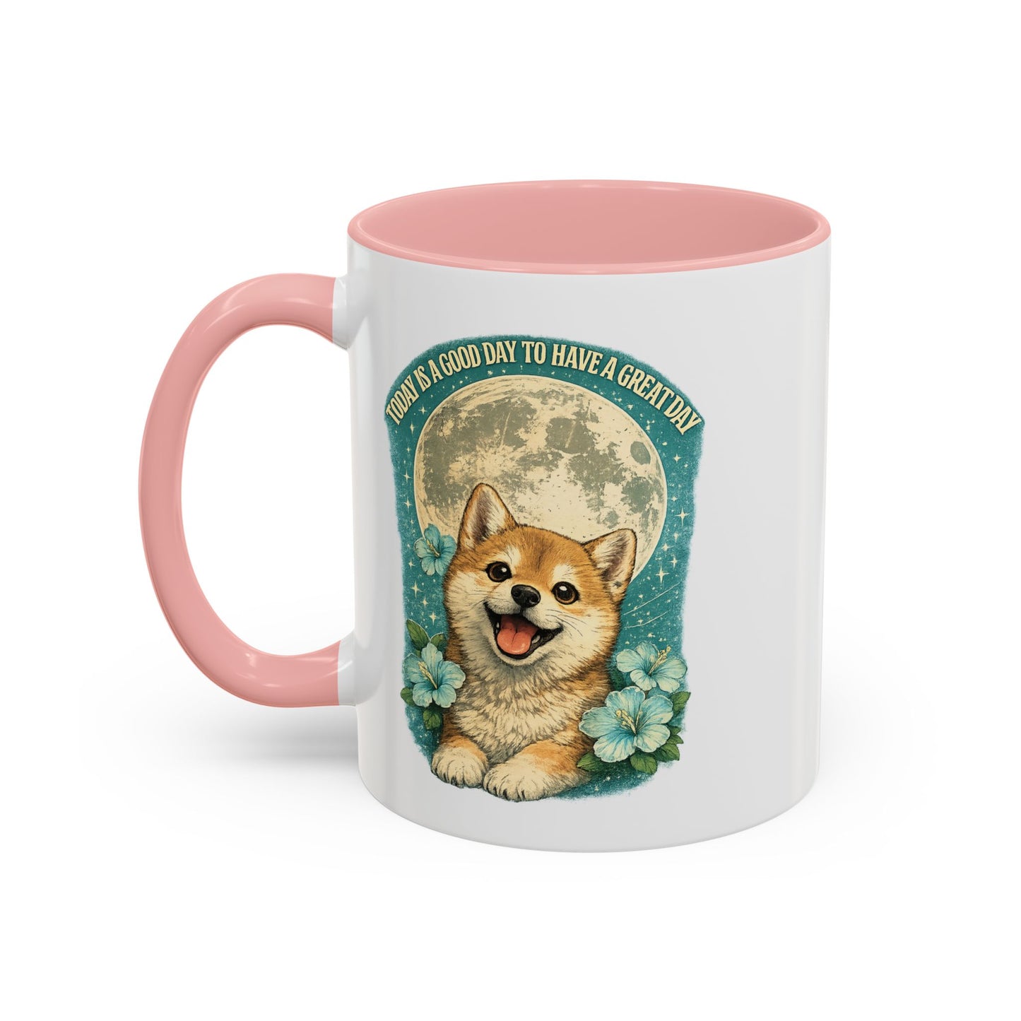 Cute Corgi Coffee Mug — "Today is a Good Day to Have a Great Day" Accent Mug