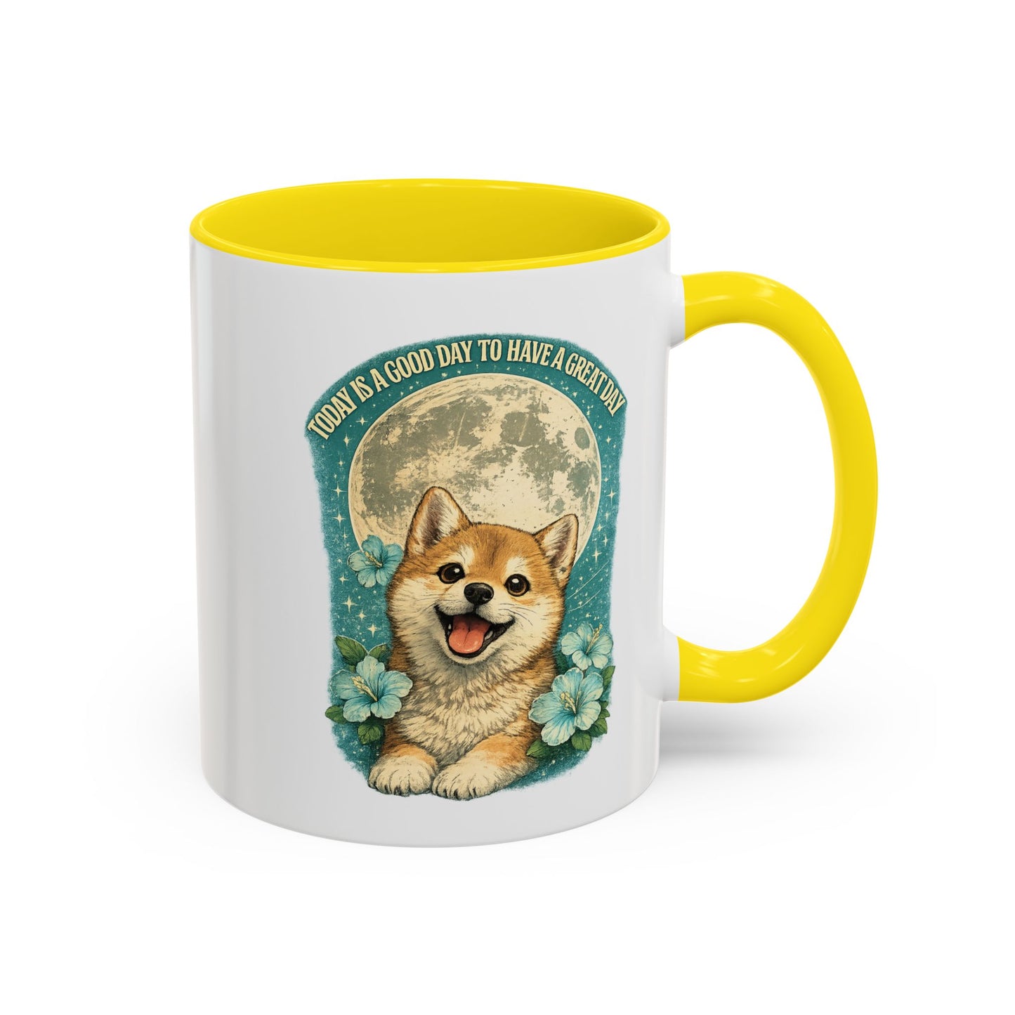 Cute Corgi Coffee Mug — "Today is a Good Day to Have a Great Day" Accent Mug