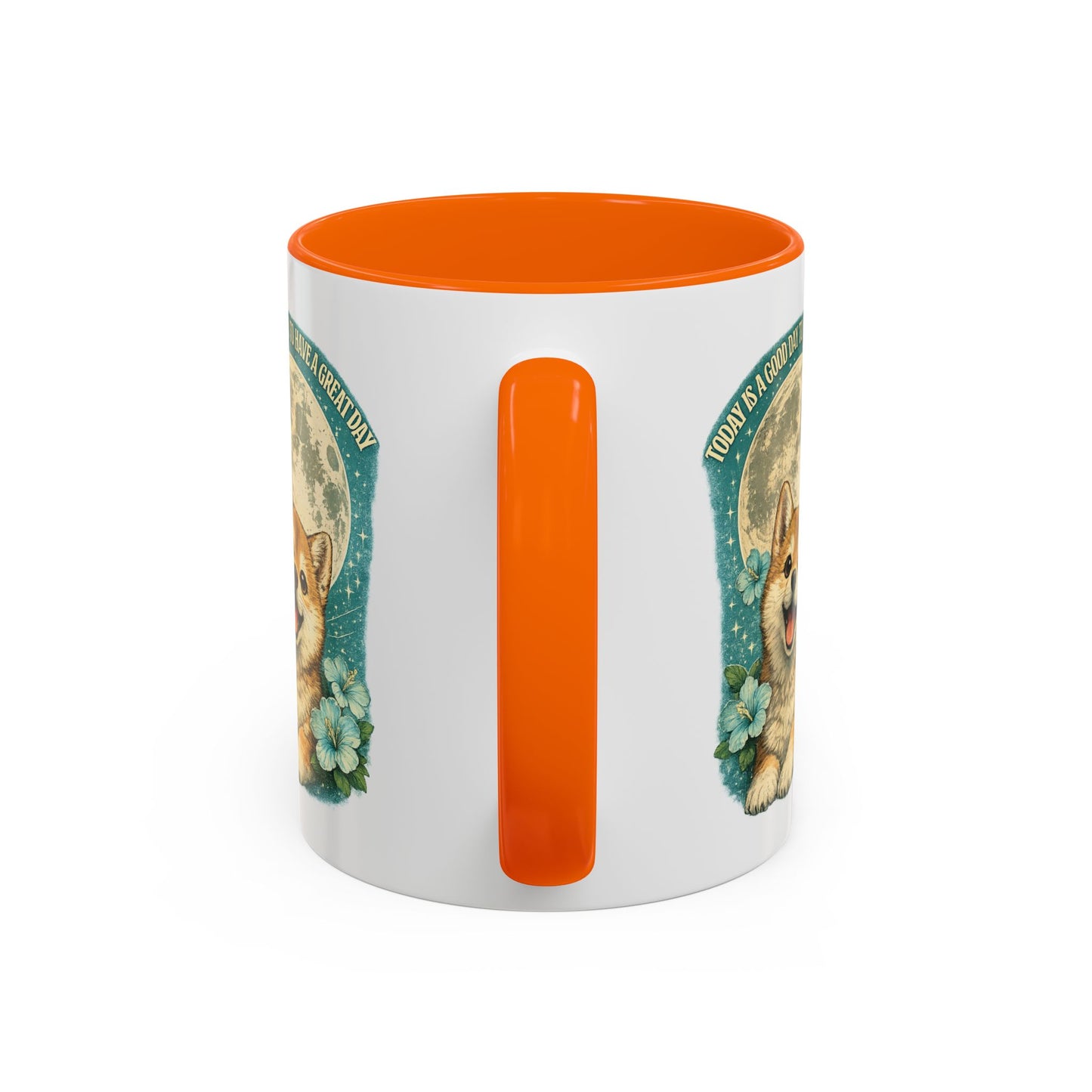 Cute Corgi Coffee Mug — "Today is a Good Day to Have a Great Day" Accent Mug