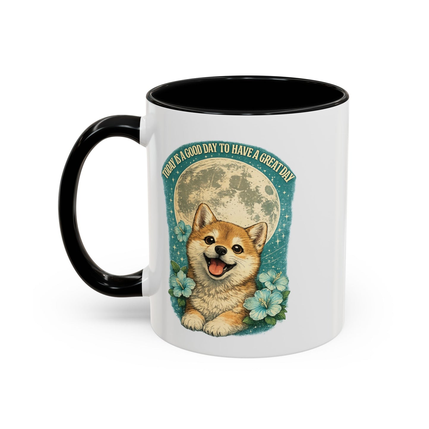 Cute Corgi Coffee Mug — "Today is a Good Day to Have a Great Day" Accent Mug
