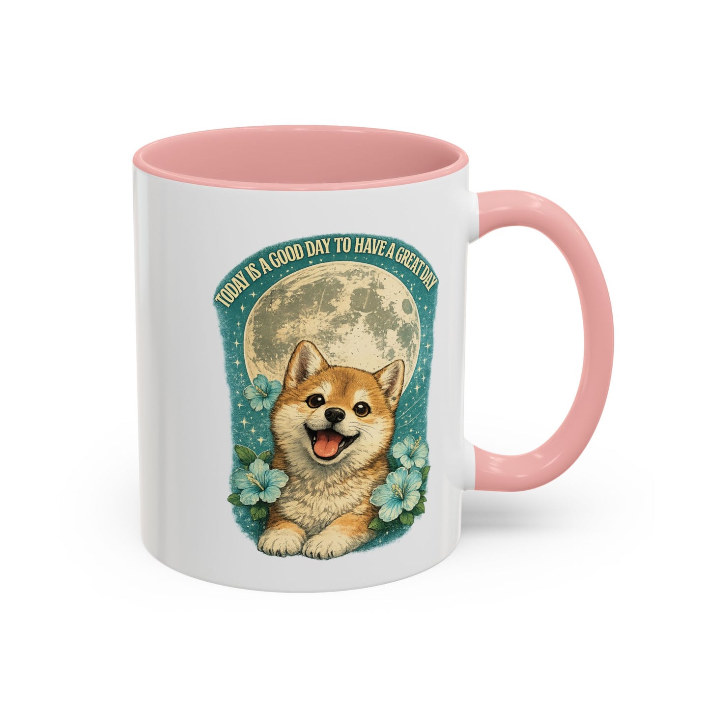 Cute Corgi Coffee Mug — "Today is a Good Day to Have a Great Day" Accent Mug