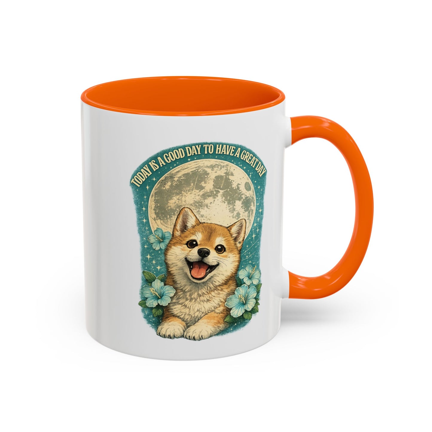 Cute Corgi Coffee Mug — "Today is a Good Day to Have a Great Day" Accent Mug
