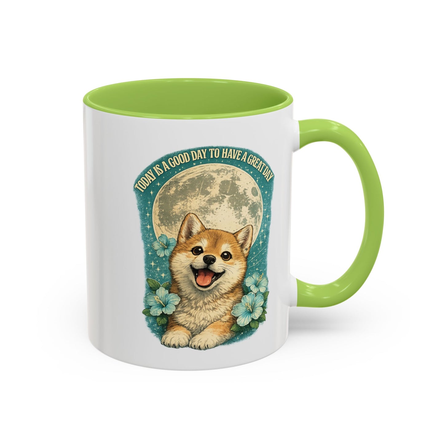 Cute Corgi Coffee Mug — "Today is a Good Day to Have a Great Day" Accent Mug