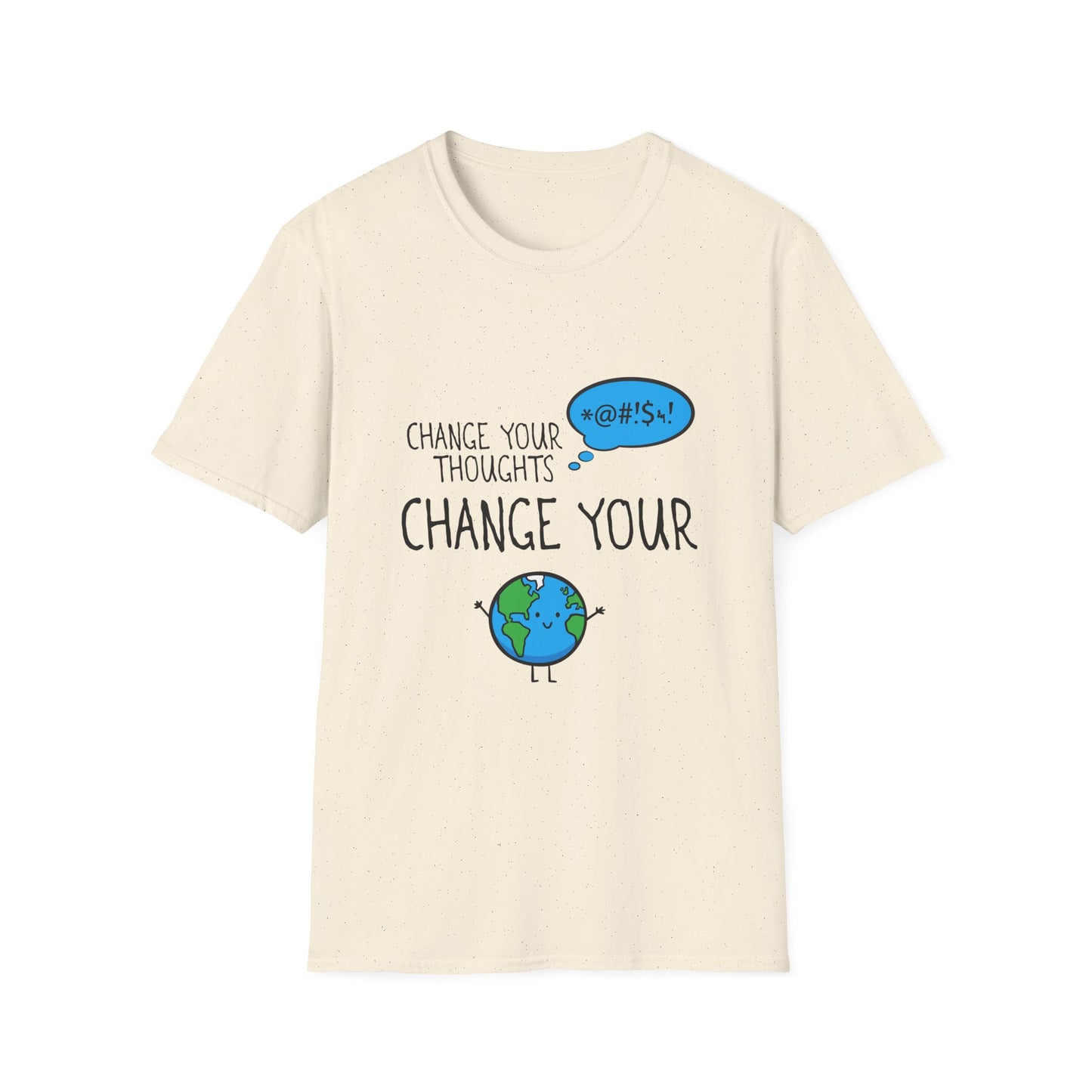 Change Your Thoughts Change Your World T‑Shirt — Positive Mindset Earth Graphic Tee
