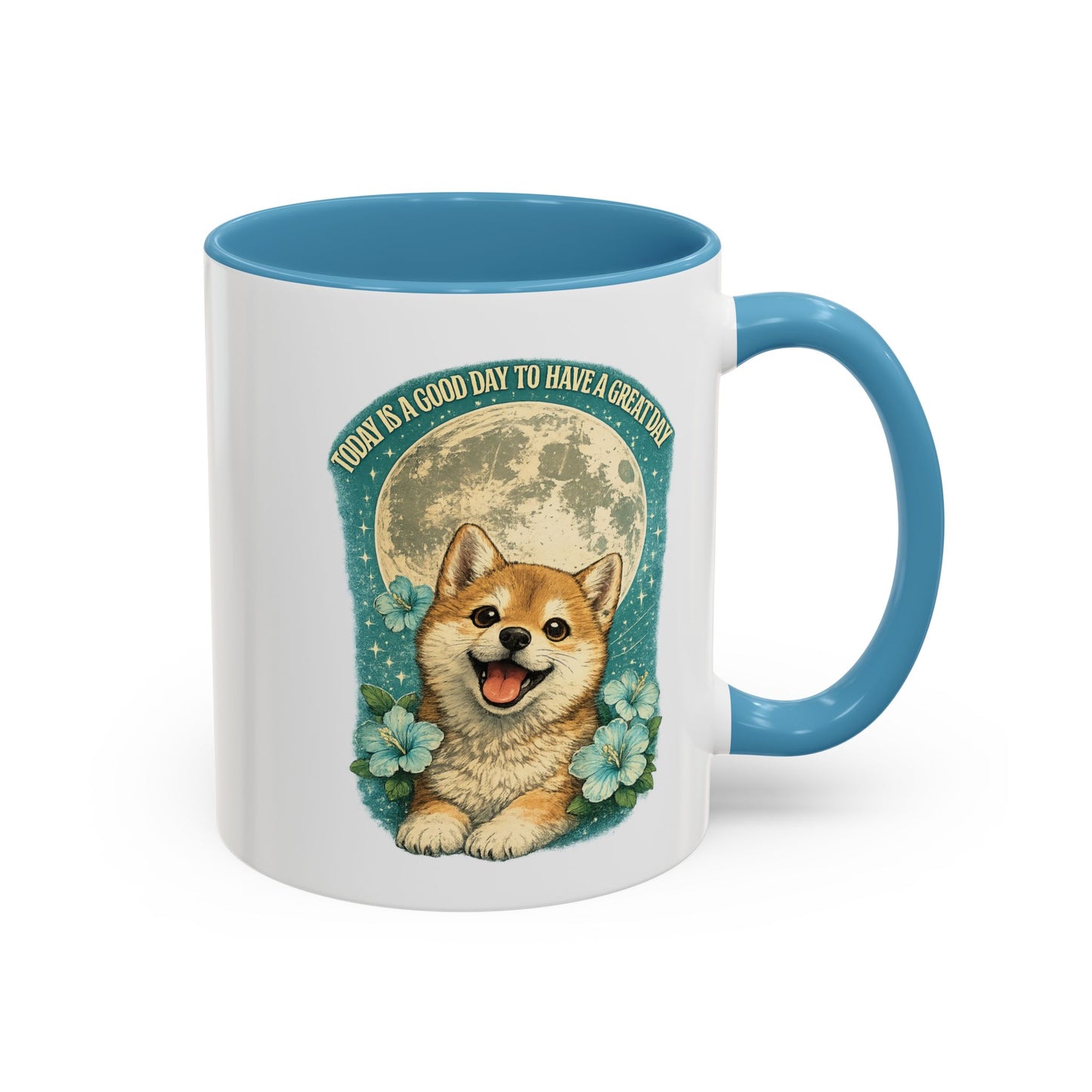 Cute Corgi Coffee Mug — "Today is a Good Day to Have a Great Day" Accent Mug