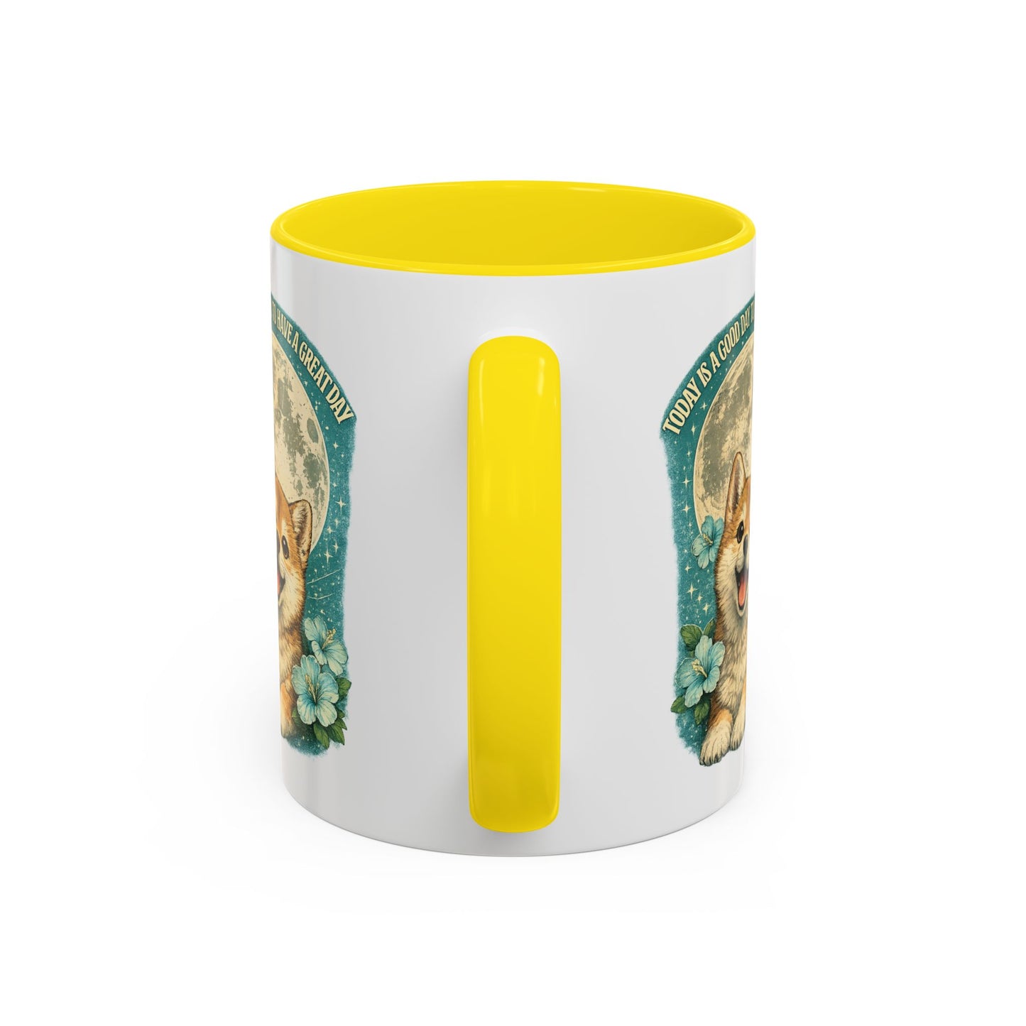 Cute Corgi Coffee Mug — "Today is a Good Day to Have a Great Day" Accent Mug