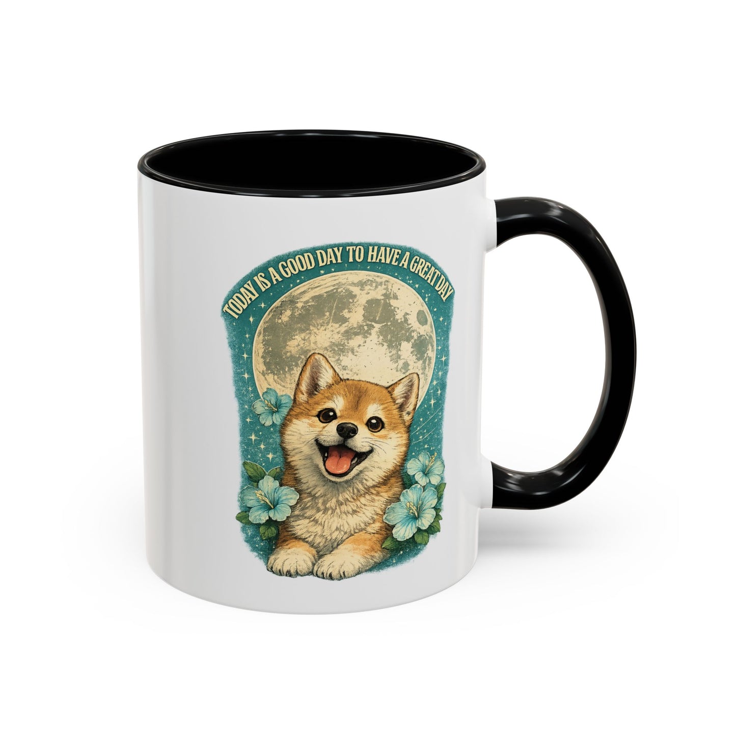Cute Corgi Coffee Mug — "Today is a Good Day to Have a Great Day" Accent Mug