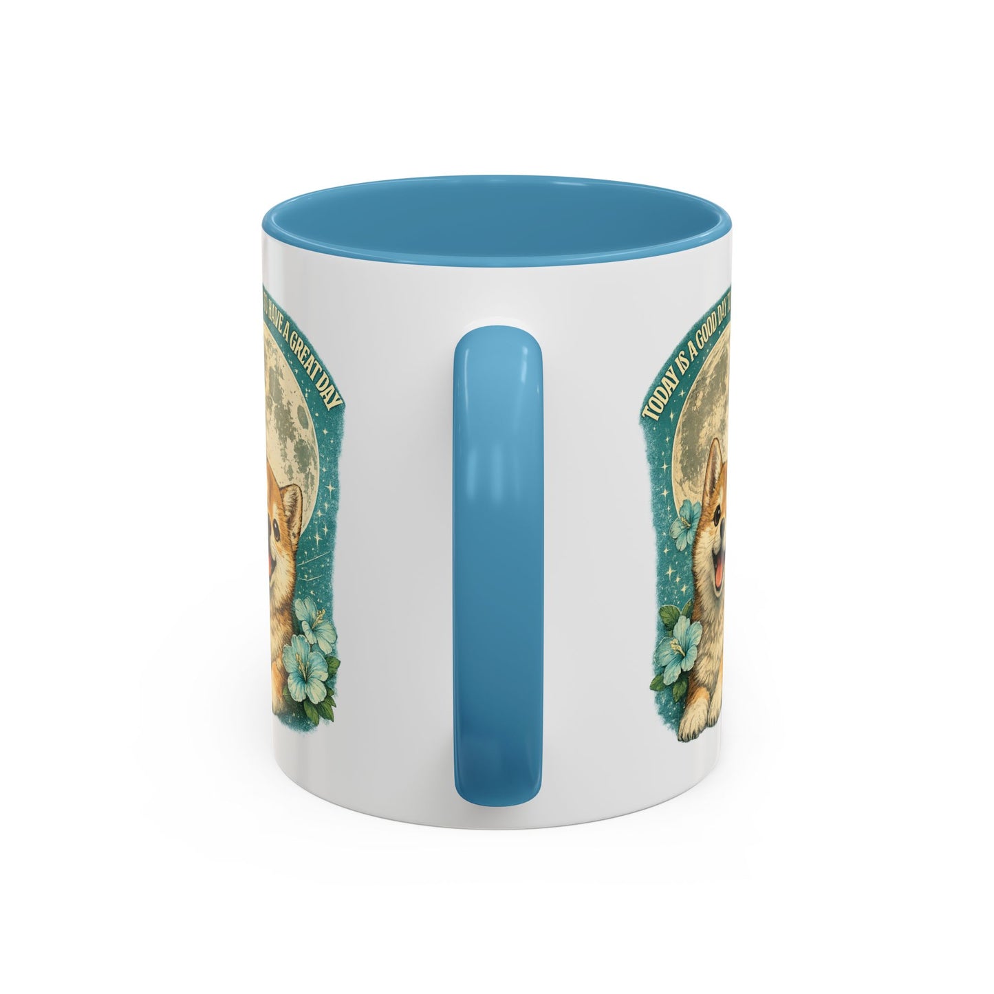 Cute Corgi Coffee Mug — "Today is a Good Day to Have a Great Day" Accent Mug