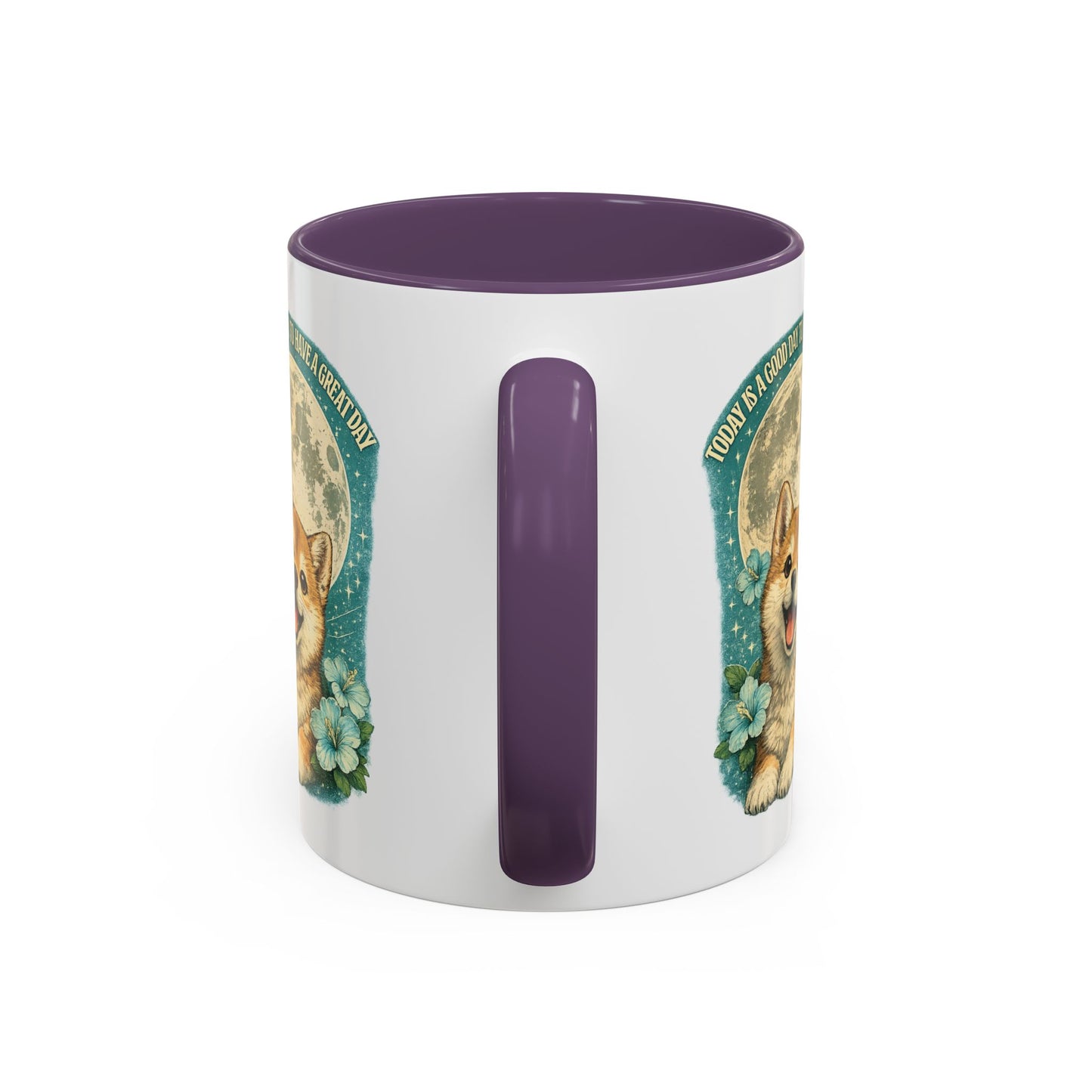 Cute Corgi Coffee Mug — "Today is a Good Day to Have a Great Day" Accent Mug