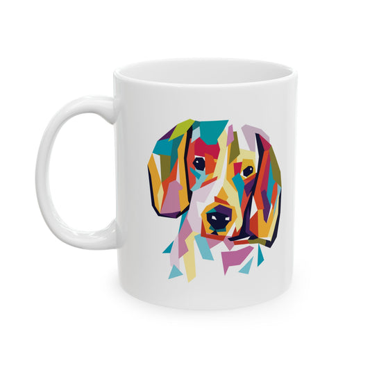 Picasso Dachshund Ceramic Mug, (11oz, 15oz)