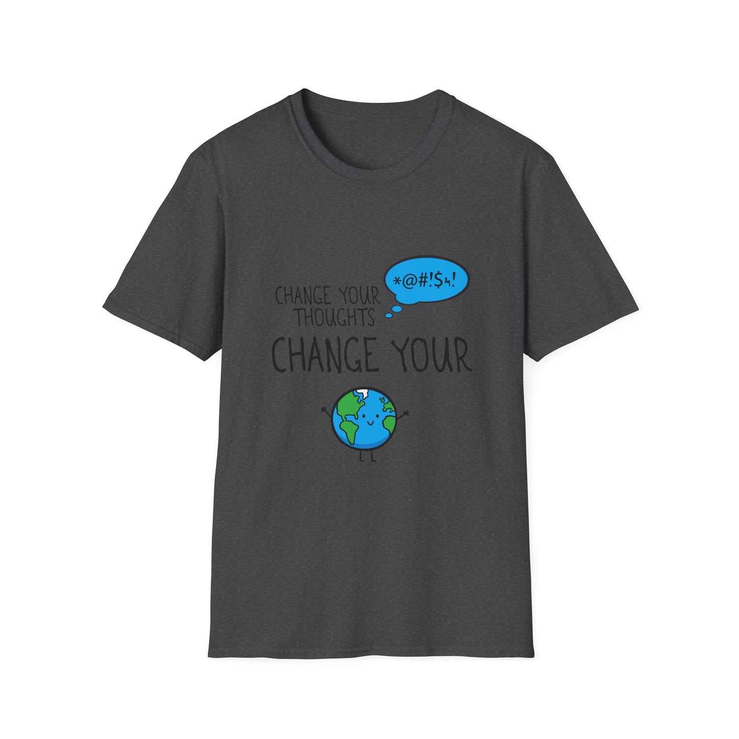 Change Your Thoughts Change Your World T‑Shirt — Positive Mindset Earth Graphic Tee