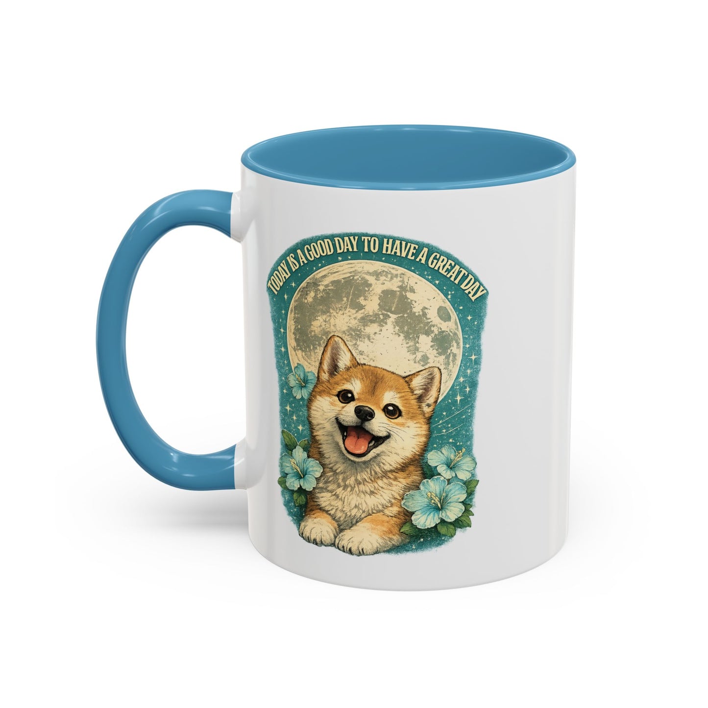 Cute Corgi Coffee Mug — "Today is a Good Day to Have a Great Day" Accent Mug