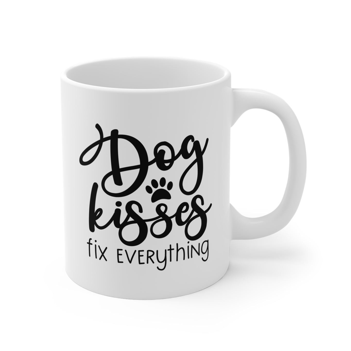 Dog Kisses Fix Everything Mug — 11oz Coffee Cup for Dog Lovers