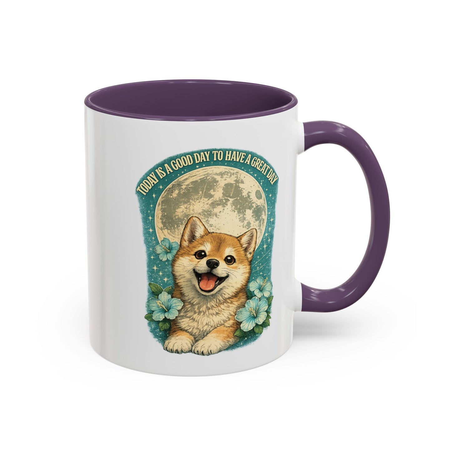 Cute Corgi Coffee Mug — "Today is a Good Day to Have a Great Day" Accent Mug