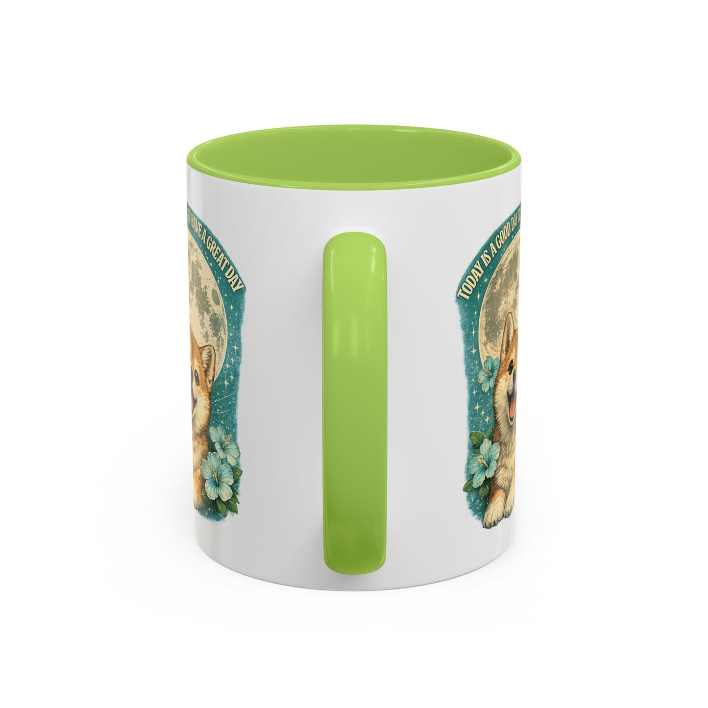 Cute Corgi Coffee Mug — "Today is a Good Day to Have a Great Day" Accent Mug
