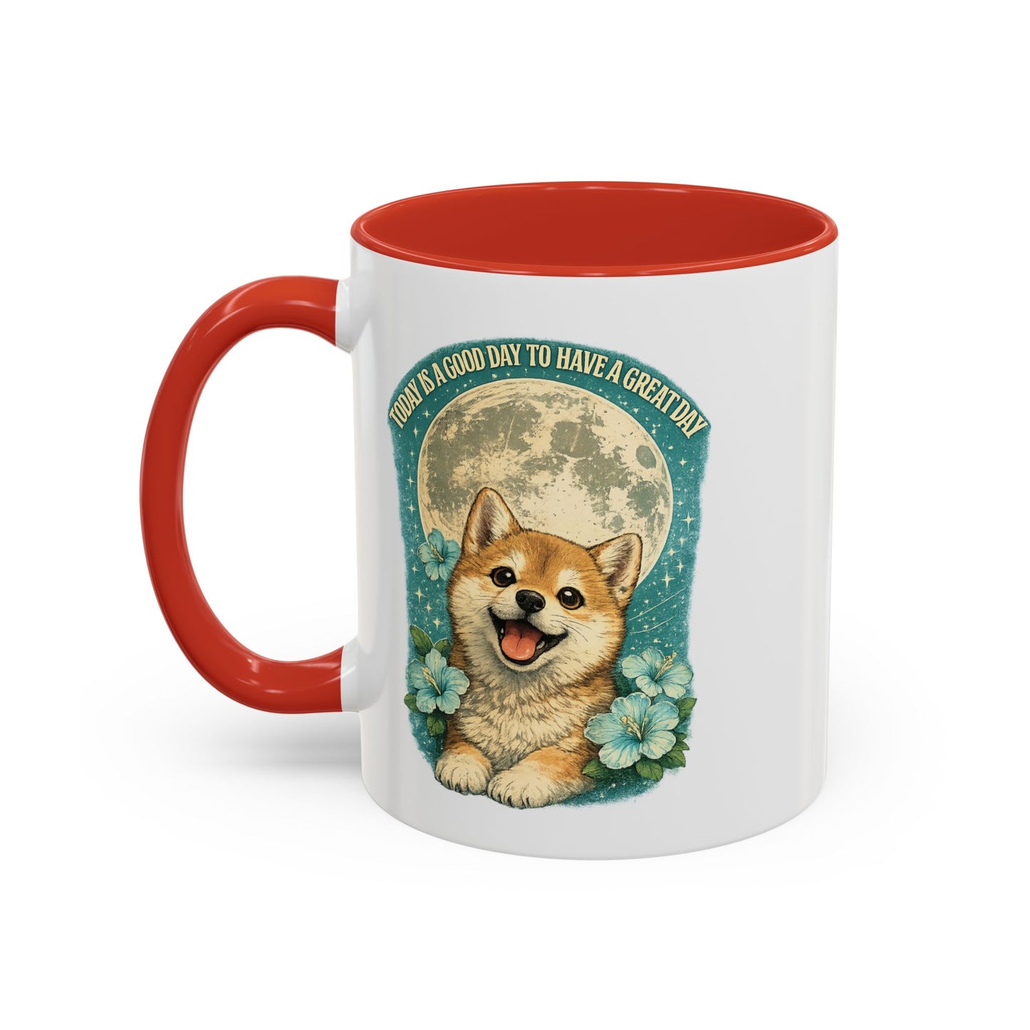 Cute Corgi Coffee Mug — "Today is a Good Day to Have a Great Day" Accent Mug
