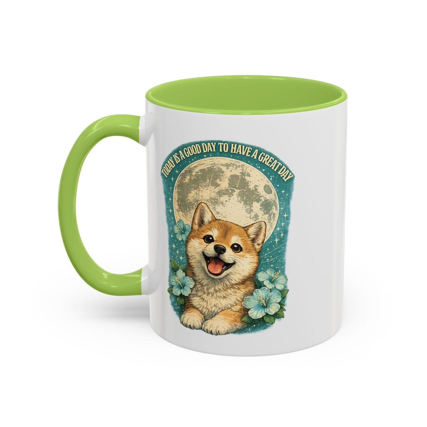 Cute Corgi Coffee Mug — "Today is a Good Day to Have a Great Day" Accent Mug