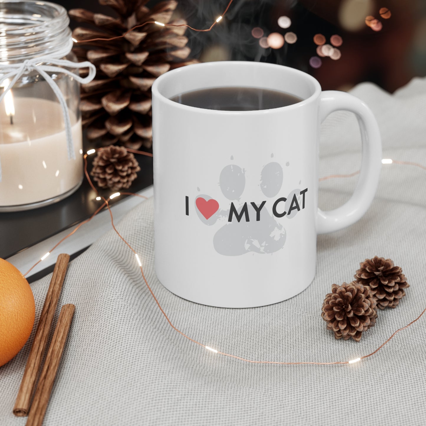 I  My Cat Mug — Cute Cat Paw Coffee Cup, Gift for Cat Lovers